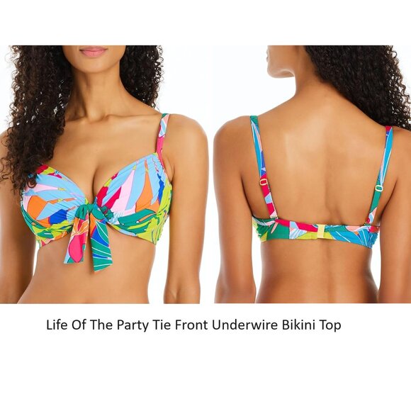 NWT Bleu Rod Beatty Women's Bikini Bandeau Top Multicolor Sz 4-36DD $100 12HL746 - Picture 8 of 9